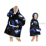 Winter Oversize Huggle Hoodie Sweatshirt Kids Women Flannel Blanket