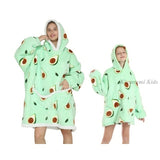 Winter Oversize Huggle Hoodie Sweatshirt Kids Women Flannel Blanket