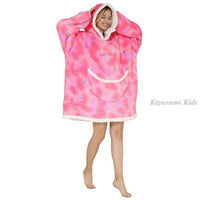 Winter Oversize Huggle Hoodie Sweatshirt Kids Women Flannel Blanket