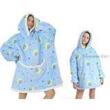 Winter Oversize Huggle Hoodie Sweatshirt Kids Women Flannel Blanket