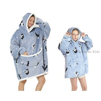 Winter Oversize Huggle Hoodie Sweatshirt Kids Women Flannel Blanket