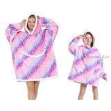 Winter Oversize Huggle Hoodie Sweatshirt Kids Women Flannel Blanket