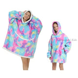 Winter Oversize Huggle Hoodie Sweatshirt Kids Women Flannel Blanket