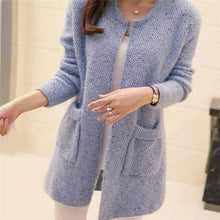 Load image into Gallery viewer, Winter Warm Fashion Women Solid Color Pockets Knitted Sweater Tunic - Sophornlilly