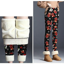 Load image into Gallery viewer, Winter Warm Legging Women Christmas Print Velvet Thickened Leggings