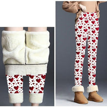 Load image into Gallery viewer, Winter Warm Legging Women Christmas Print Velvet Thickened Leggings