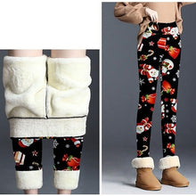 Load image into Gallery viewer, Winter Warm Legging Women Christmas Print Velvet Thickened Leggings
