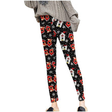 Load image into Gallery viewer, Winter Warm Legging Women Christmas Print Velvet Thickened Leggings