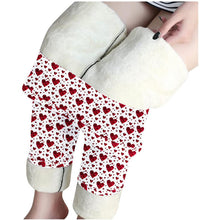 Load image into Gallery viewer, Winter Warm Legging Women Christmas Print Velvet Thickened Leggings