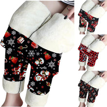 Load image into Gallery viewer, Winter Warm Legging Women Christmas Print Velvet Thickened Leggings