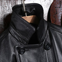 Load image into Gallery viewer, Winter Warm Trench Coat Genuine Leather Windbreaker Double Breasted