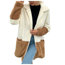 Load image into Gallery viewer, Winter Women Wool Coat Ladies Color Matching Lapel Double sided Velvet