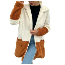 Load image into Gallery viewer, Winter Women Wool Coat Ladies Color Matching Lapel Double sided Velvet