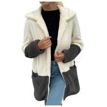 Load image into Gallery viewer, Winter Women Wool Coat Ladies Color Matching Lapel Double sided Velvet