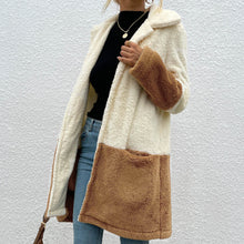 Load image into Gallery viewer, Winter Women Wool Coat Ladies Color Matching Lapel Double sided Velvet