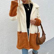 Load image into Gallery viewer, Winter Women Wool Coat Ladies Color Matching Lapel Double sided Velvet