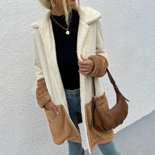 Load image into Gallery viewer, Winter Women Wool Coat Ladies Color Matching Lapel Double sided Velvet