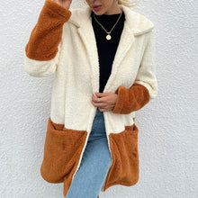 Load image into Gallery viewer, Winter Women Wool Coat Ladies Color Matching Lapel Double sided Velvet