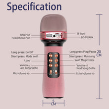Load image into Gallery viewer, Wireless Bluetooth Karaoke Microphone Portable Professional Speaker