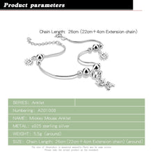 Load image into Gallery viewer, Sterling Silver Mickey Pendant Anklet