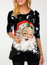 Load image into Gallery viewer, Woman Christmas T shirt Snowman Print O neck Long Sleeve