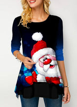 Load image into Gallery viewer, Woman Christmas T shirt Snowman Print O neck Long Sleeve