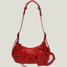 Load image into Gallery viewer, Denim Diamond Riveted Shoulder Messenger Bag Half Moon