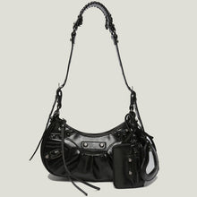 Load image into Gallery viewer, Denim Diamond Riveted Shoulder Messenger Bag Half Moon