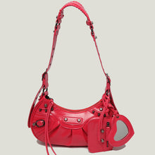 Load image into Gallery viewer, Denim Diamond Riveted Shoulder Messenger Bag Half Moon