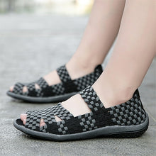 Load image into Gallery viewer, Elastic Band Sandals Weave Flats
