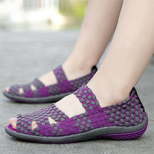 Load image into Gallery viewer, Elastic Band Sandals Weave Flats