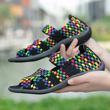 Load image into Gallery viewer, Elastic Band Sandals Weave Flats