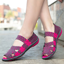 Load image into Gallery viewer, Elastic Band Sandals Weave Flats