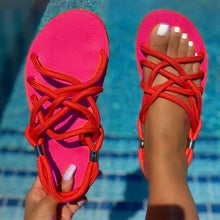 Load image into Gallery viewer, Woman Sandals Rope Shoes Casual Comfortable Gladiator Sandals Slip On - Sophornlilly