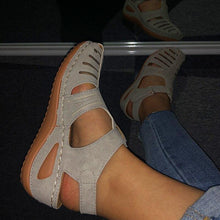 Load image into Gallery viewer, Woman Summer Leather Vintage Sandals Buckle Casual Sewing Women Shoes - Sophornlilly