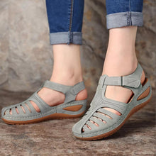 Load image into Gallery viewer, Woman Summer Leather Vintage Sandals Buckle Casual Sewing Women Shoes - Sophornlilly