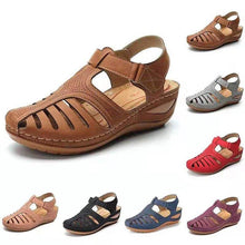 Load image into Gallery viewer, Woman Summer Vintage Wedge Sandals Buckle Casual Sewing Women Shoes - Sophornlilly