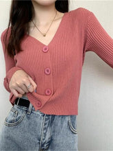 Load image into Gallery viewer, Cardigan V neck Knitted