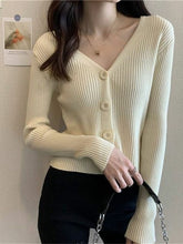 Load image into Gallery viewer, Cardigan V neck Knitted