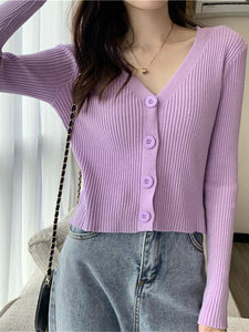 Cardigan V neck Knitted