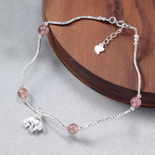 Load image into Gallery viewer, Sterling Silver Pink Crystal Elephant