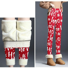 Load image into Gallery viewer, Womem Warm Leggings Christmas Snowman print Thick Solid Winter