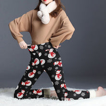 Load image into Gallery viewer, Womem Warm Leggings Christmas Snowman print Thick Solid Winter