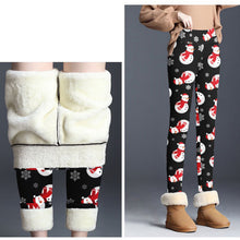 Load image into Gallery viewer, Womem Warm Leggings Christmas Snowman print Thick Solid Winter