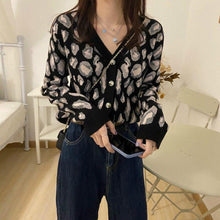 Load image into Gallery viewer, Women Autumn Cardigans V neck Cardigan Top Leopard - Sophornlilly