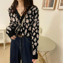 Load image into Gallery viewer, Women Autumn Cardigans V neck Cardigan Top Leopard - Sophornlilly