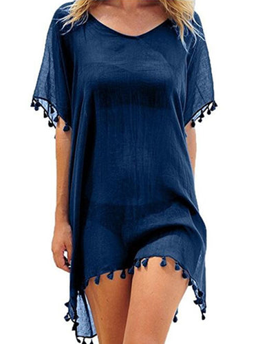 Women Beach Cover Up Lace Hollow Crochet Swimsuit Beach Dress Women