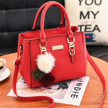 Load image into Gallery viewer, Women Beading Pendant Handbag Ladies Embossed Shoulder Bag  PU Leather