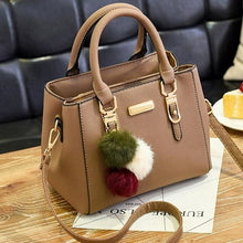 Load image into Gallery viewer, Women Beading Pendant Handbag Ladies Embossed Shoulder Bag  PU Leather