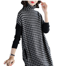 Load image into Gallery viewer, Houndstooth Knitting Stretch Sweater Dress